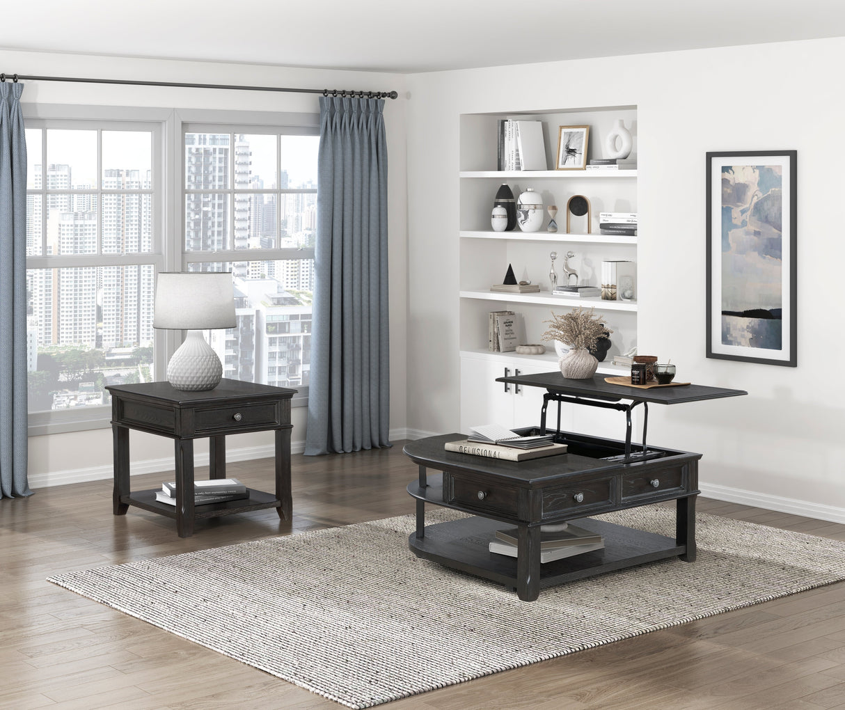 Muriel Antique Pewter Lift Top Cocktail Table