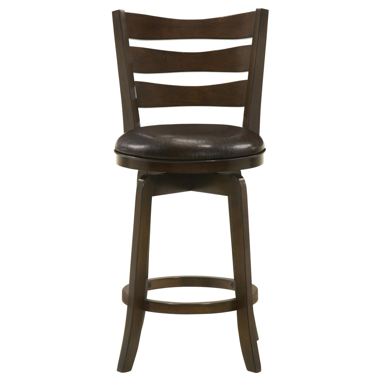 Murphy Dark Cherry and Brown Ladder Back Counter Height Swivel Bar Stool by Coaster at Eve Furniture