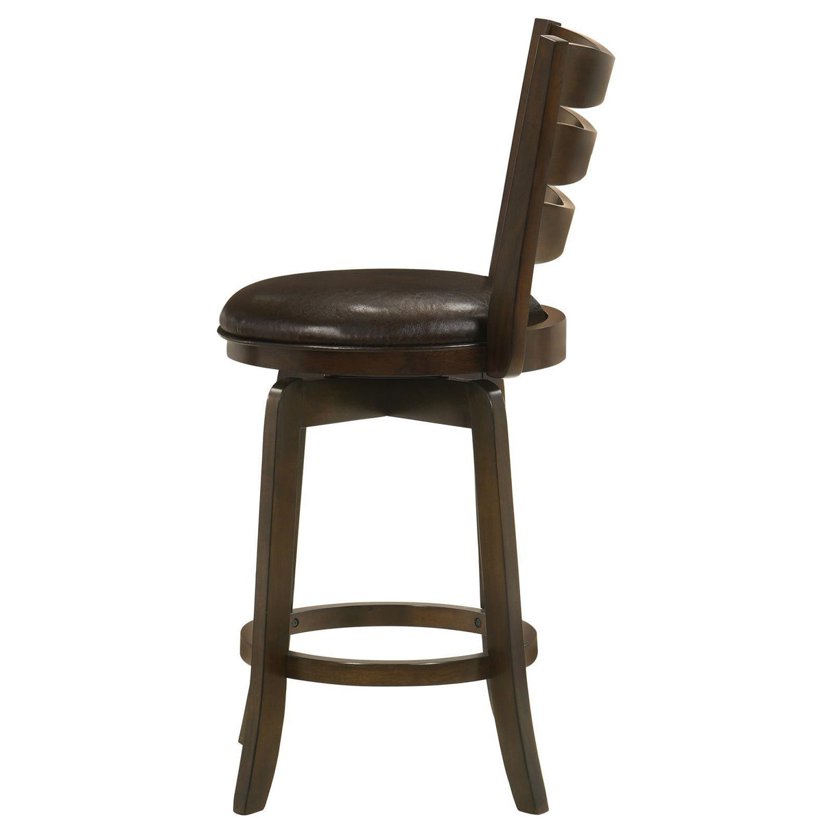 Murphy Dark Cherry and Brown Ladder Back Counter Height Swivel Bar Stool by Coaster at Eve Furniture