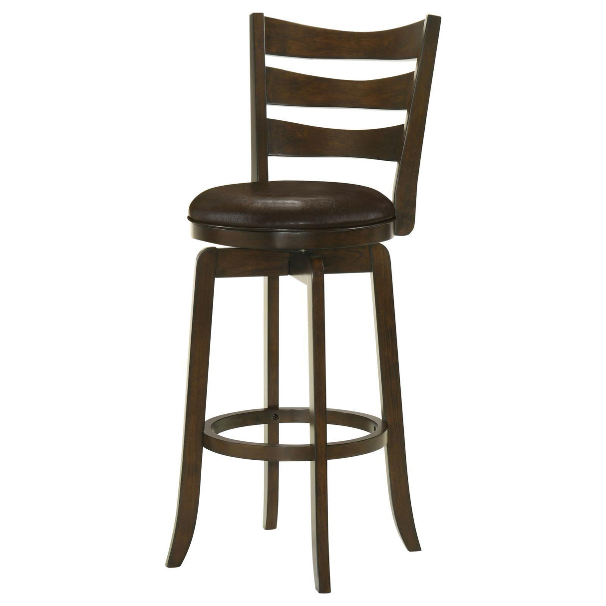 Murphy Dark Cherry and Brown Ladder Back Pub Height Swivel Bar Stool by Coaster at Eve Furniture