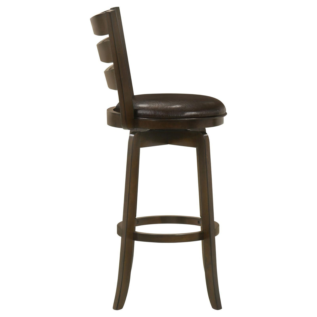 Murphy Dark Cherry and Brown Ladder Back Pub Height Swivel Bar Stool by Coaster at Eve Furniture
