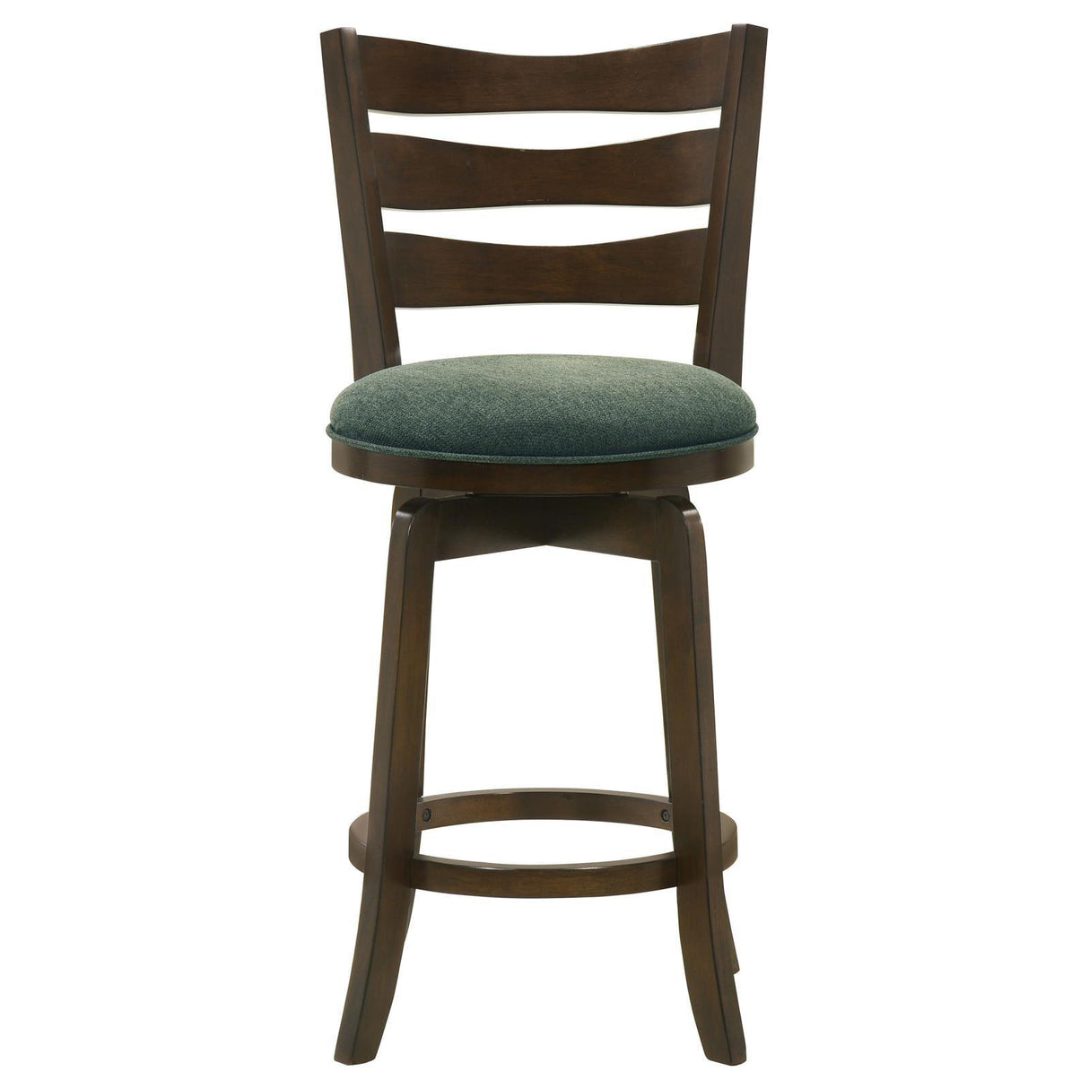 Murphy Dark Cherry and Hunter Green Ladder Back Counter Height Swivel Bar Stool by Coaster at Eve Furniture