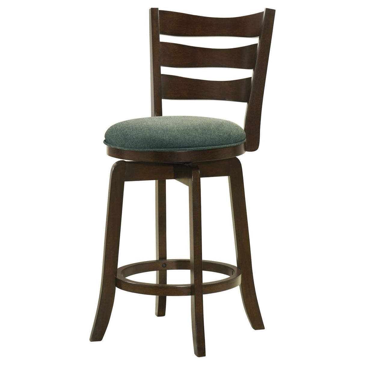 Murphy Dark Cherry and Hunter Green Ladder Back Counter Height Swivel Bar Stool by Coaster at Eve Furniture