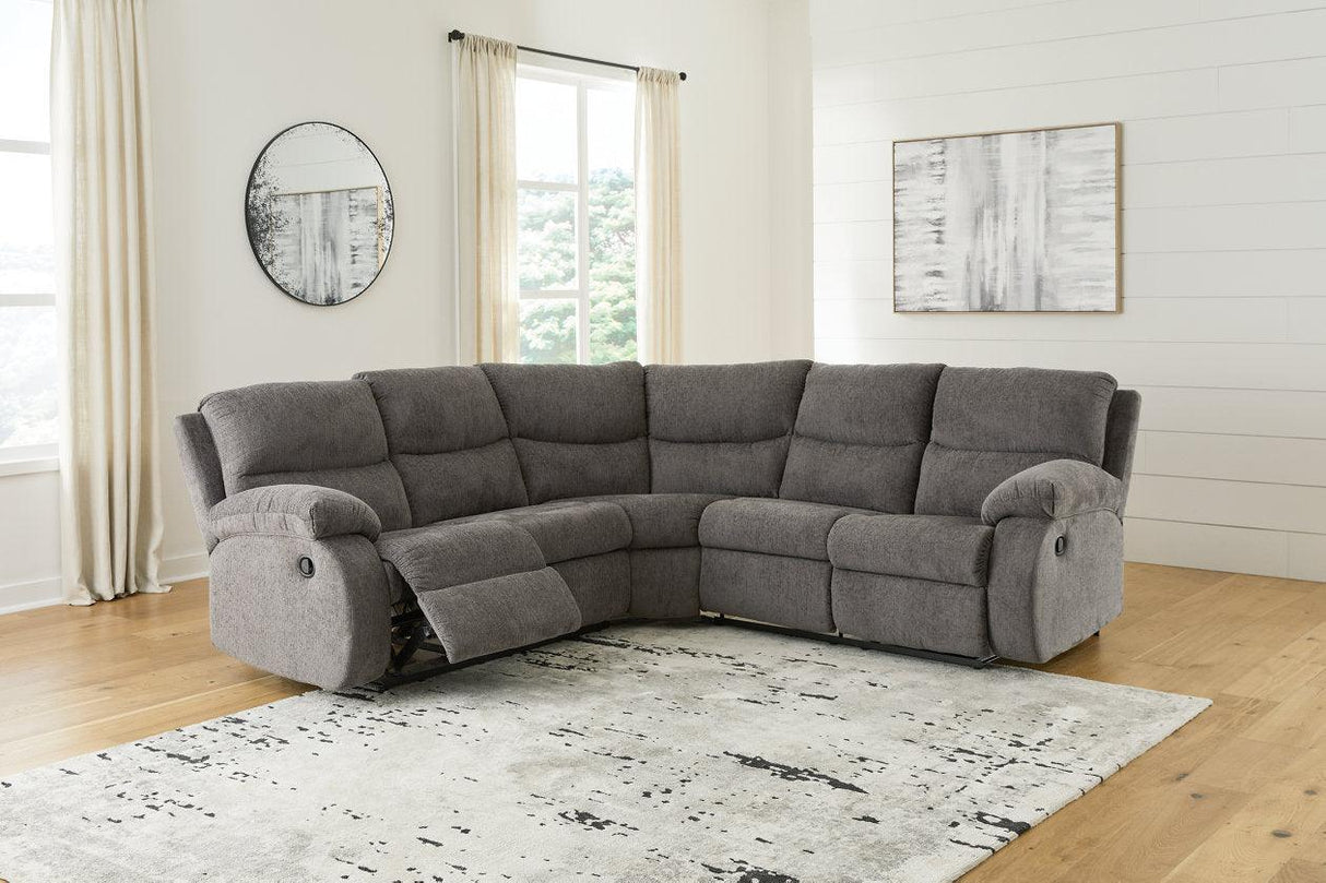 Museum Pewter 2-Piece Reclining LAF Sectional by Ashley at Eve Furniture