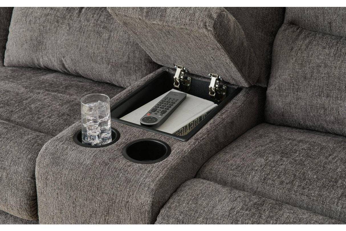Museum Pewter 2-Piece Reclining RAF Sectional by Ashley at Eve Furniture