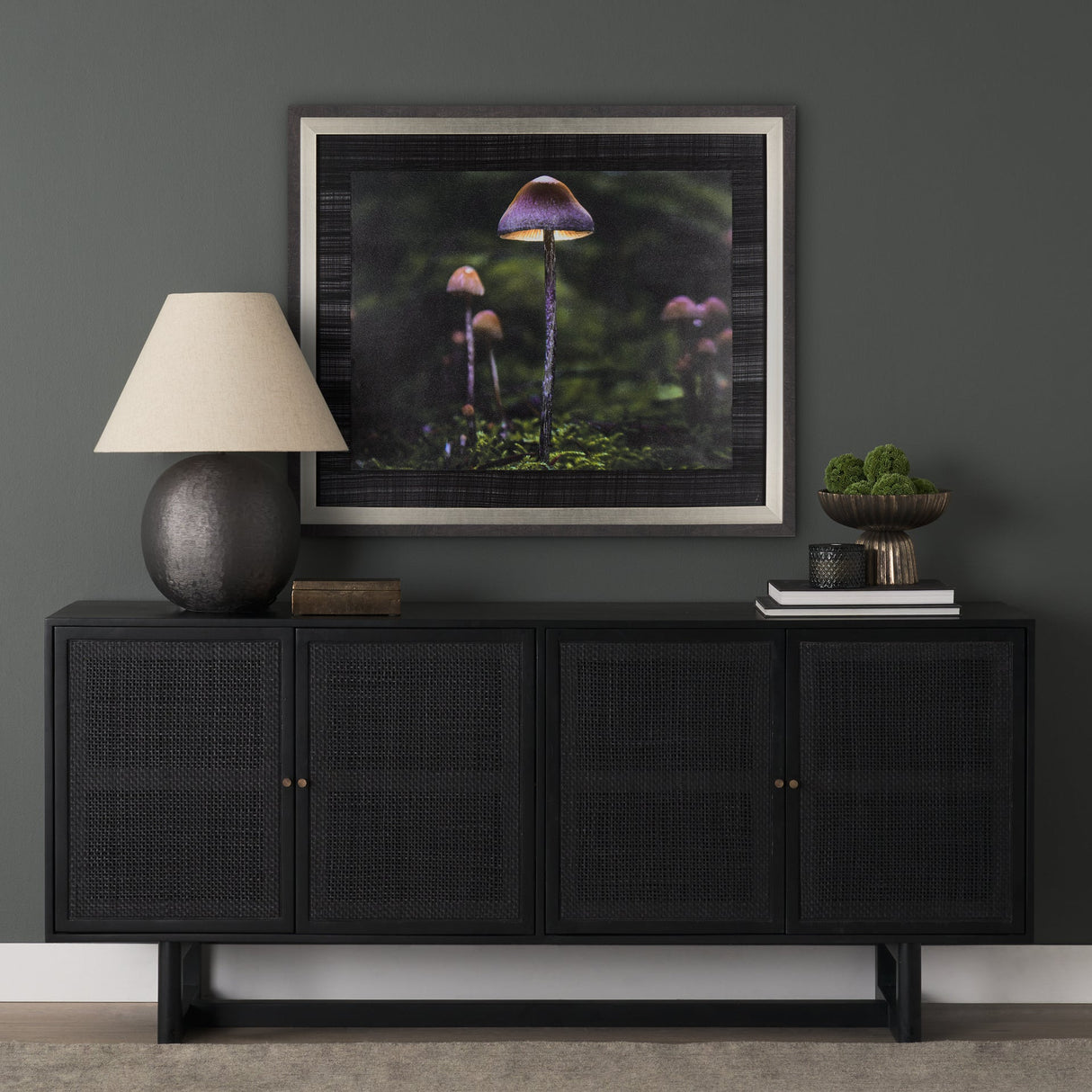 Mushroom by Chad Mackay a Hand Embellished Textured Framed Photo Art Print by Mercana at Eve Furniture