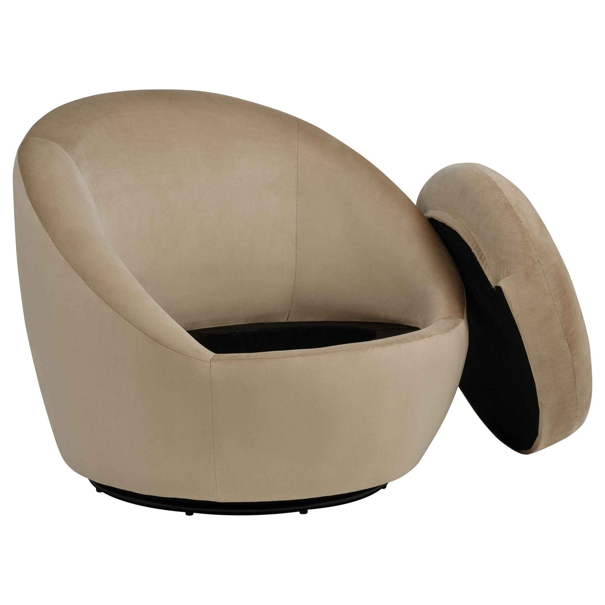 Myernick Camel Velvet Upholstered Swivel Accent Chair by Coaster at Eve Furniture