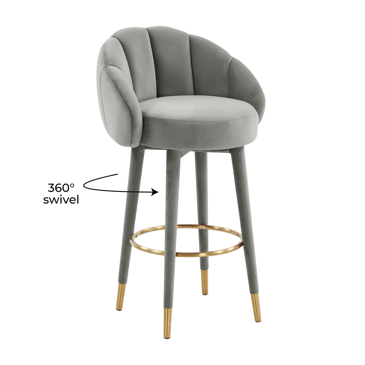 Myla Velvet Swivel Stool by TOV Furniture at Eve Furniture