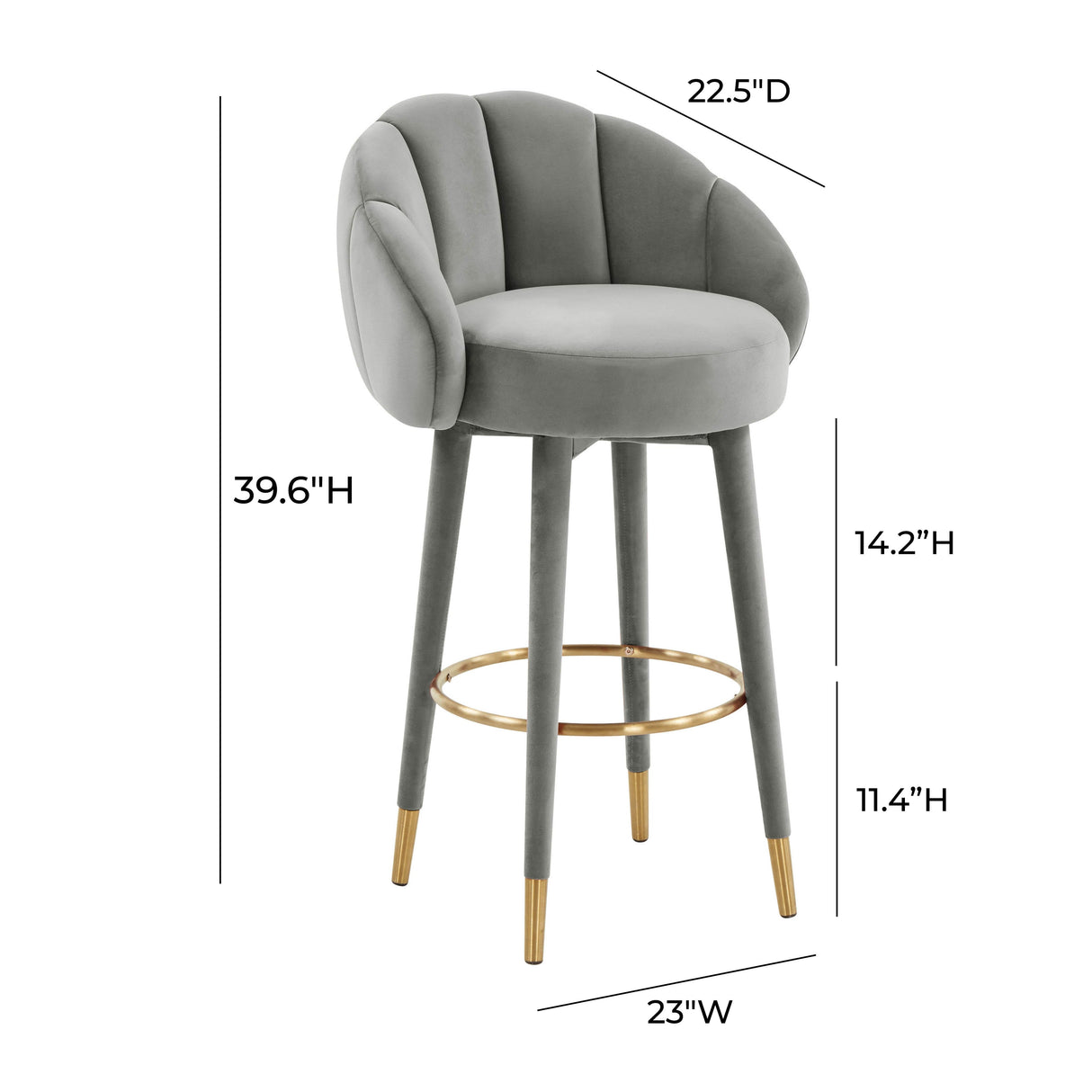 Myla Velvet Swivel Stool by TOV Furniture at Eve Furniture