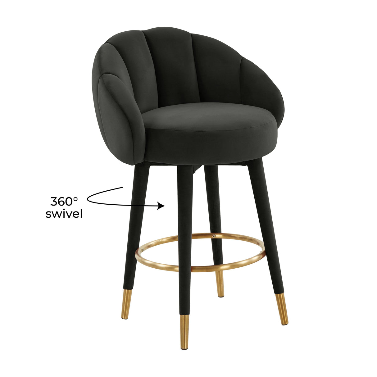 Myla Velvet Swivel Stool by TOV Furniture at Eve Furniture