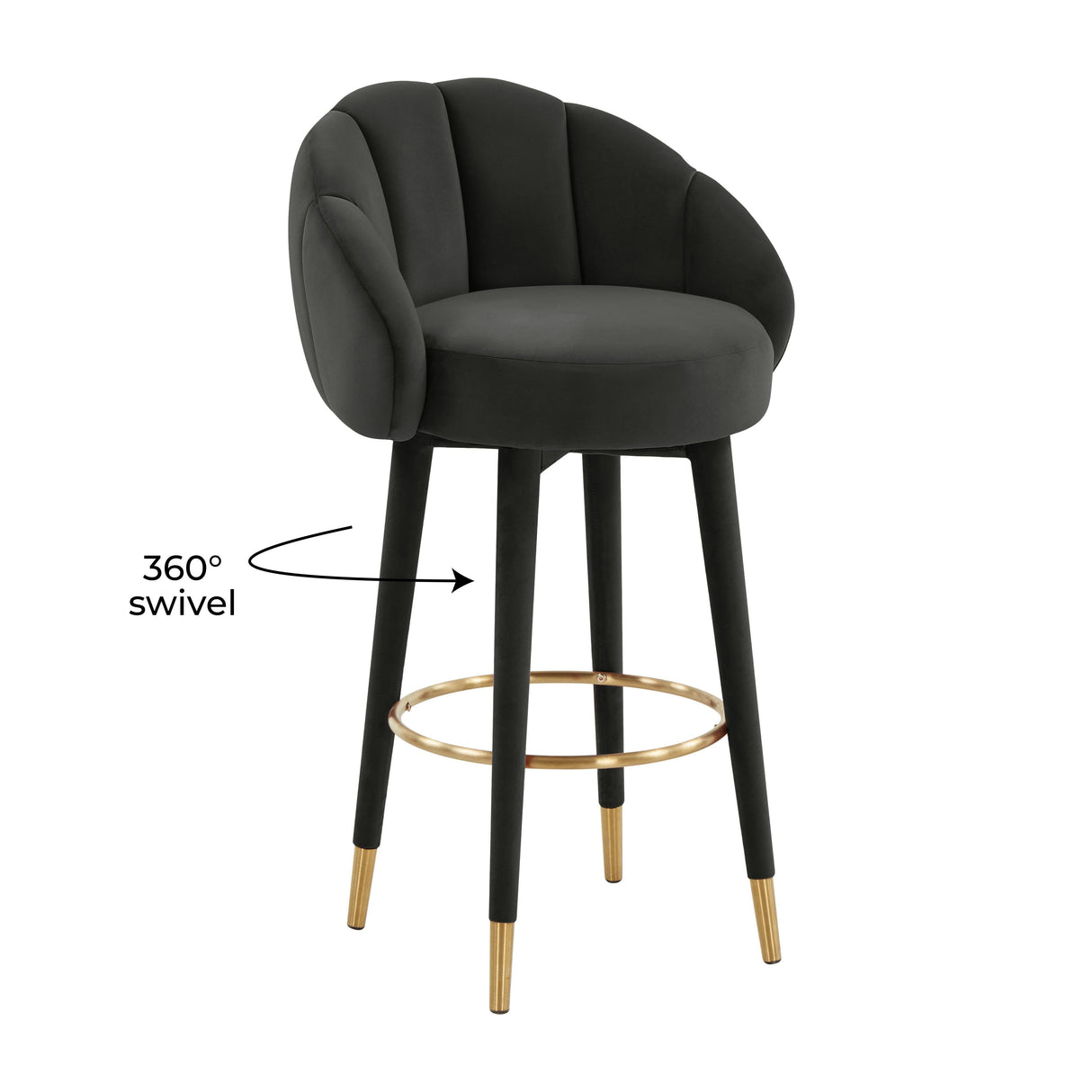Myla Velvet Swivel Stool by TOV Furniture at Eve Furniture