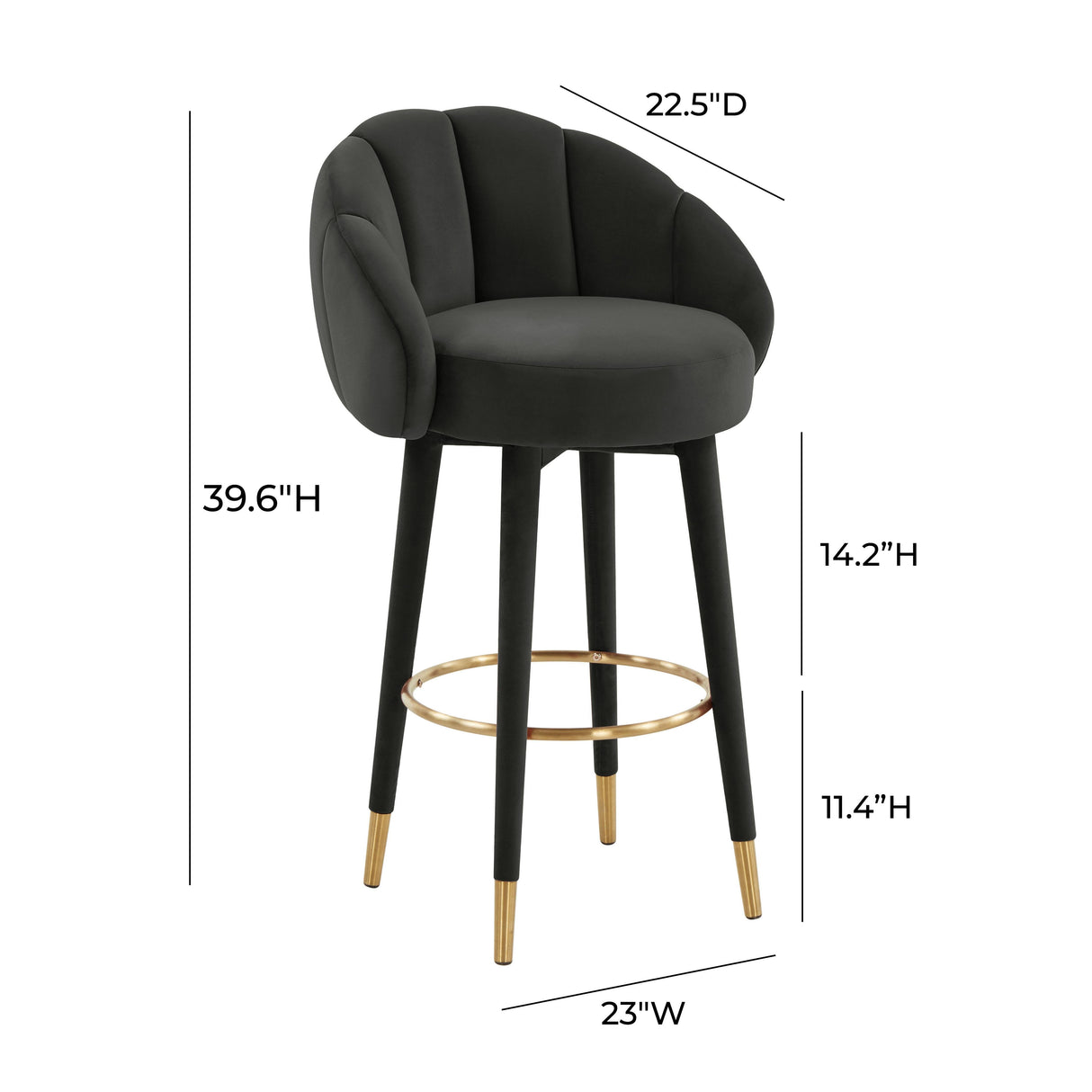 Myla Velvet Swivel Stool by TOV Furniture at Eve Furniture