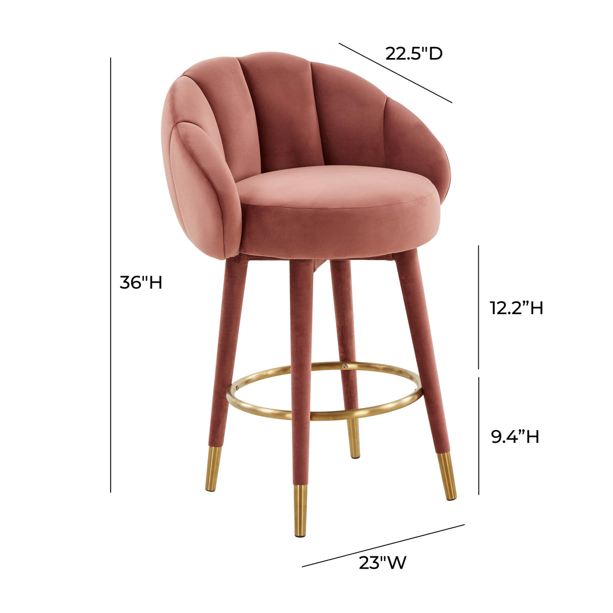 Myla Velvet Swivel Stool by TOV Furniture at Eve Furniture