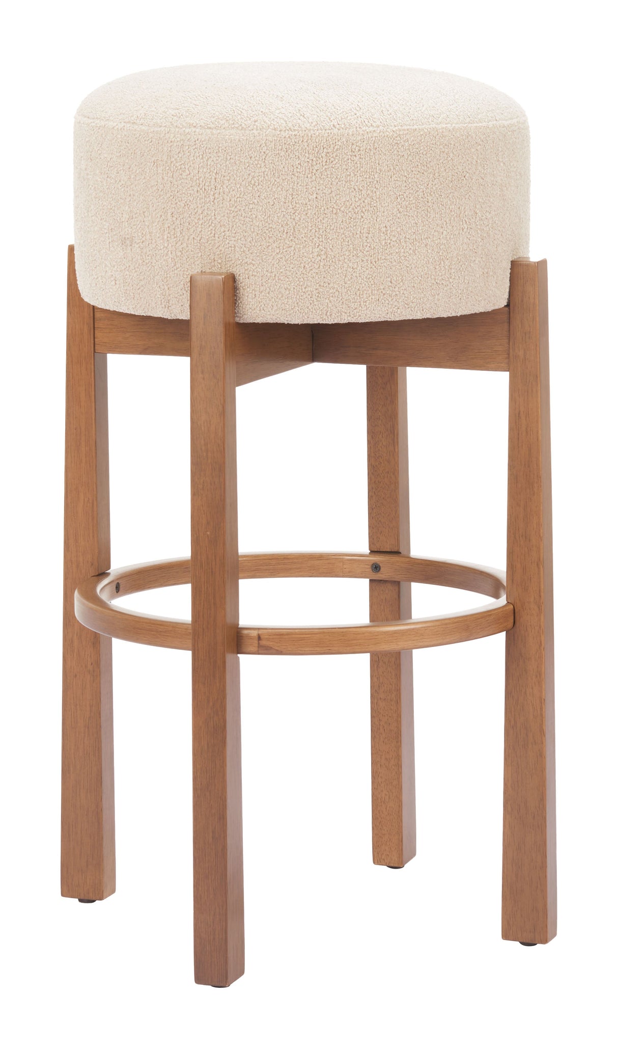 Nade Beige & Walnut Barstool (Set of 2) by Zuomod at Eve Furniture