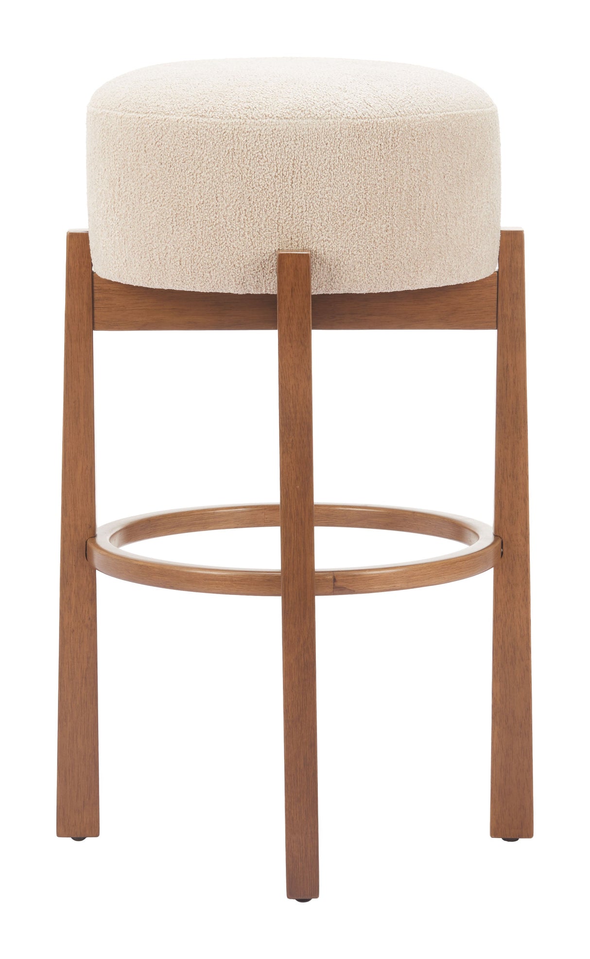 Nade Beige & Walnut Barstool (Set of 2) by Zuomod at Eve Furniture