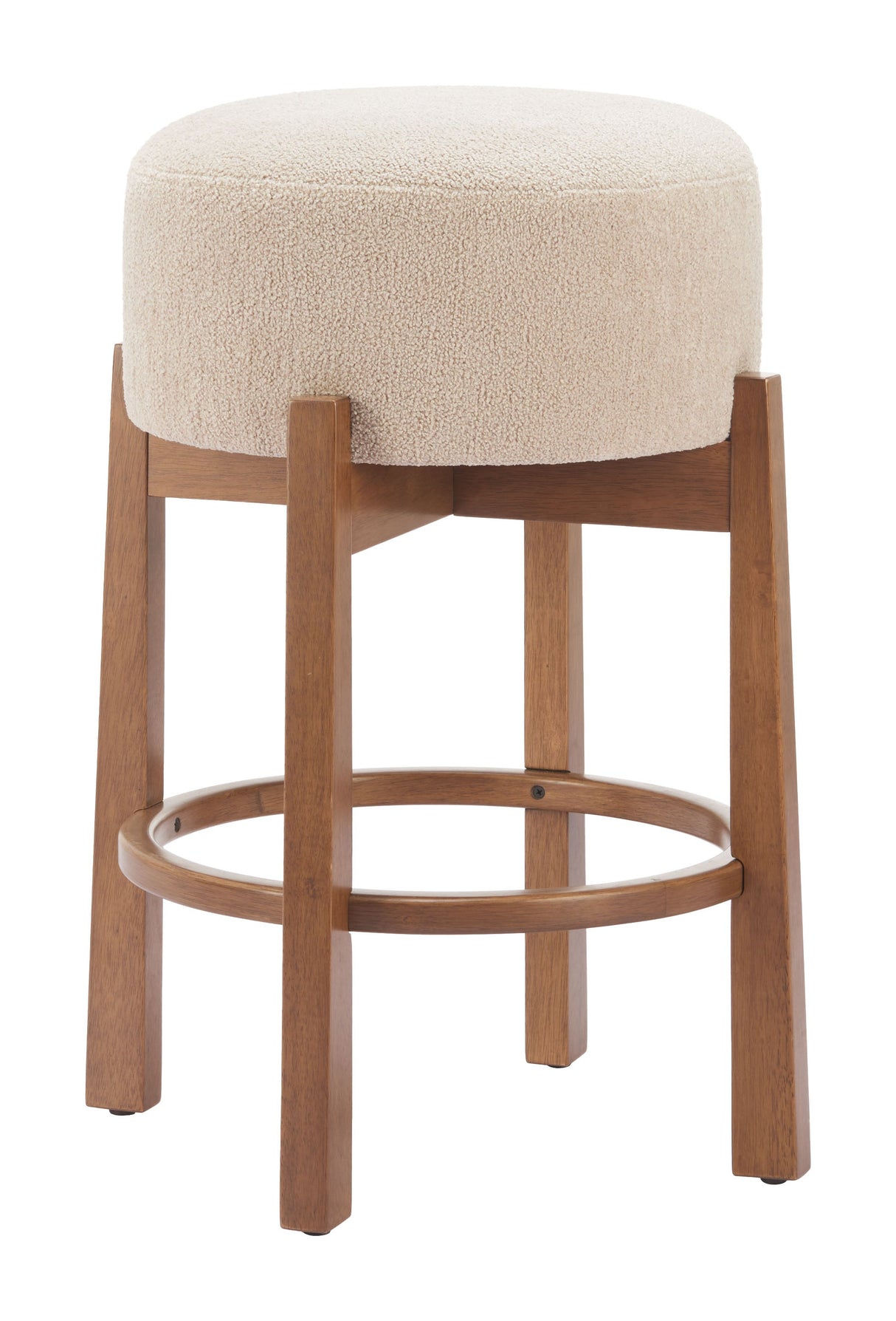Nade Beige & Walnut Counter Stool (Set of 2) by Zuomod at Eve Furniture