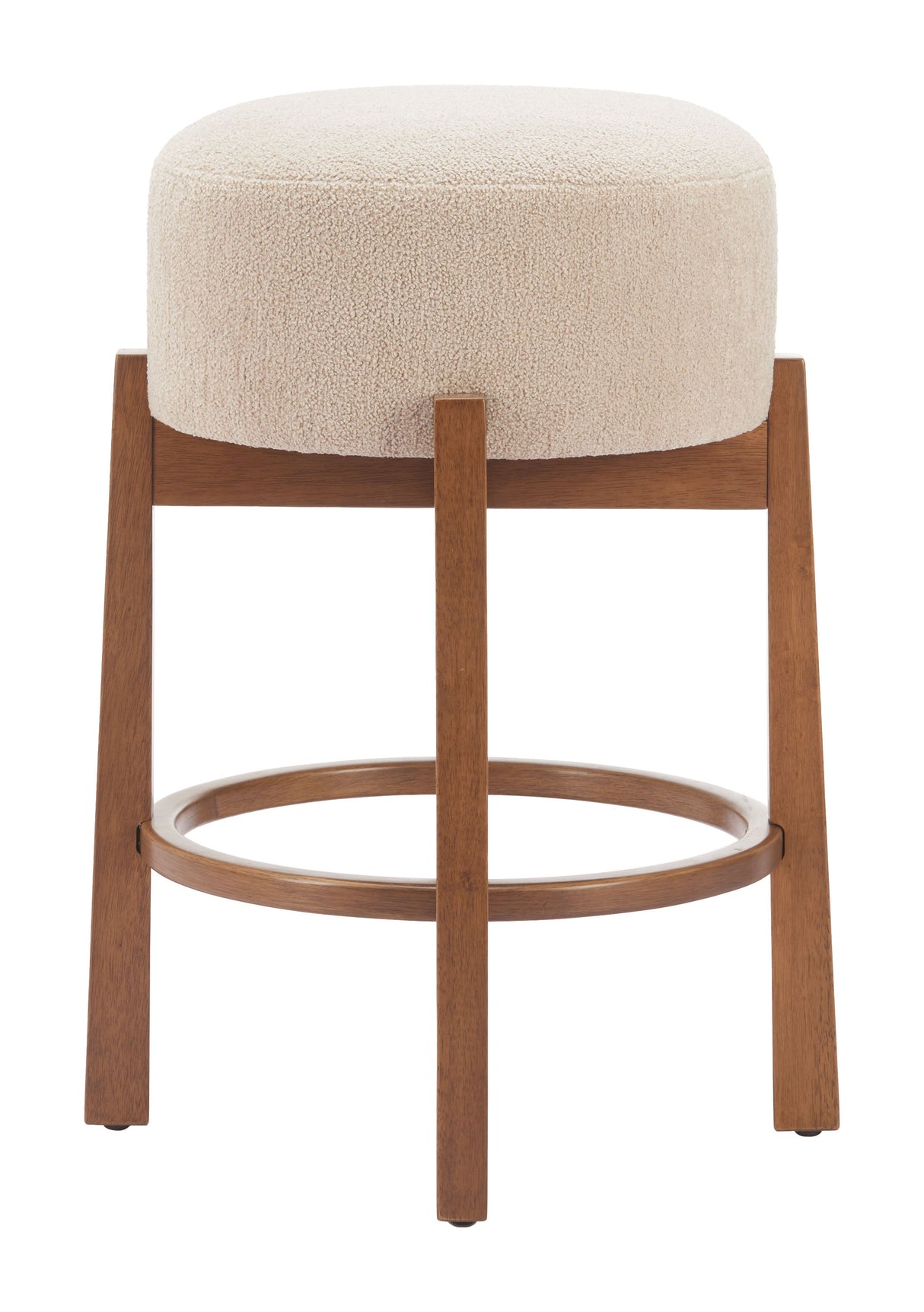 Nade Beige & Walnut Counter Stool (Set of 2) by Zuomod at Eve Furniture