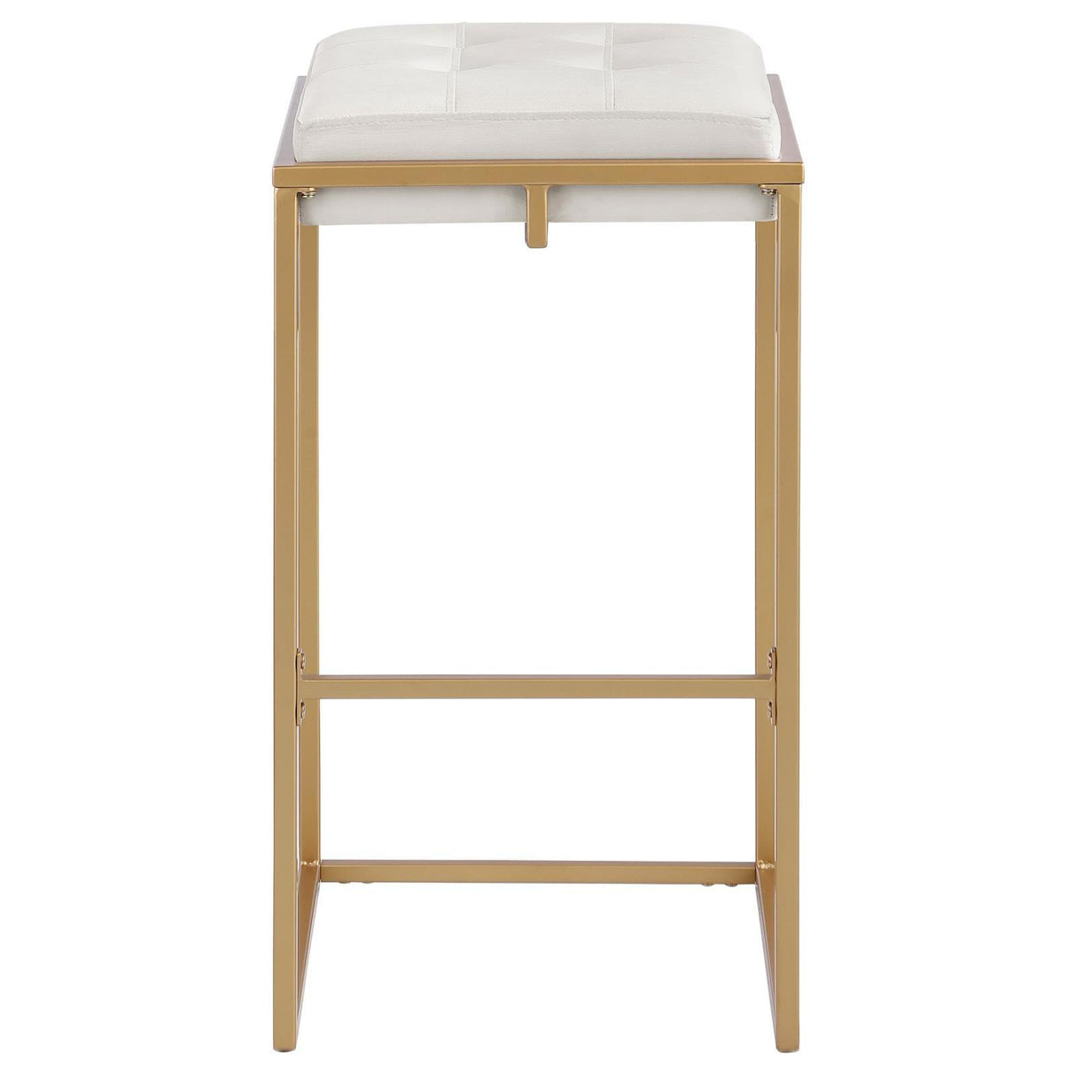 Nadia Beige/Gold Square Padded Seat Bar Stool, Set of 2 by Coaster at Eve Furniture