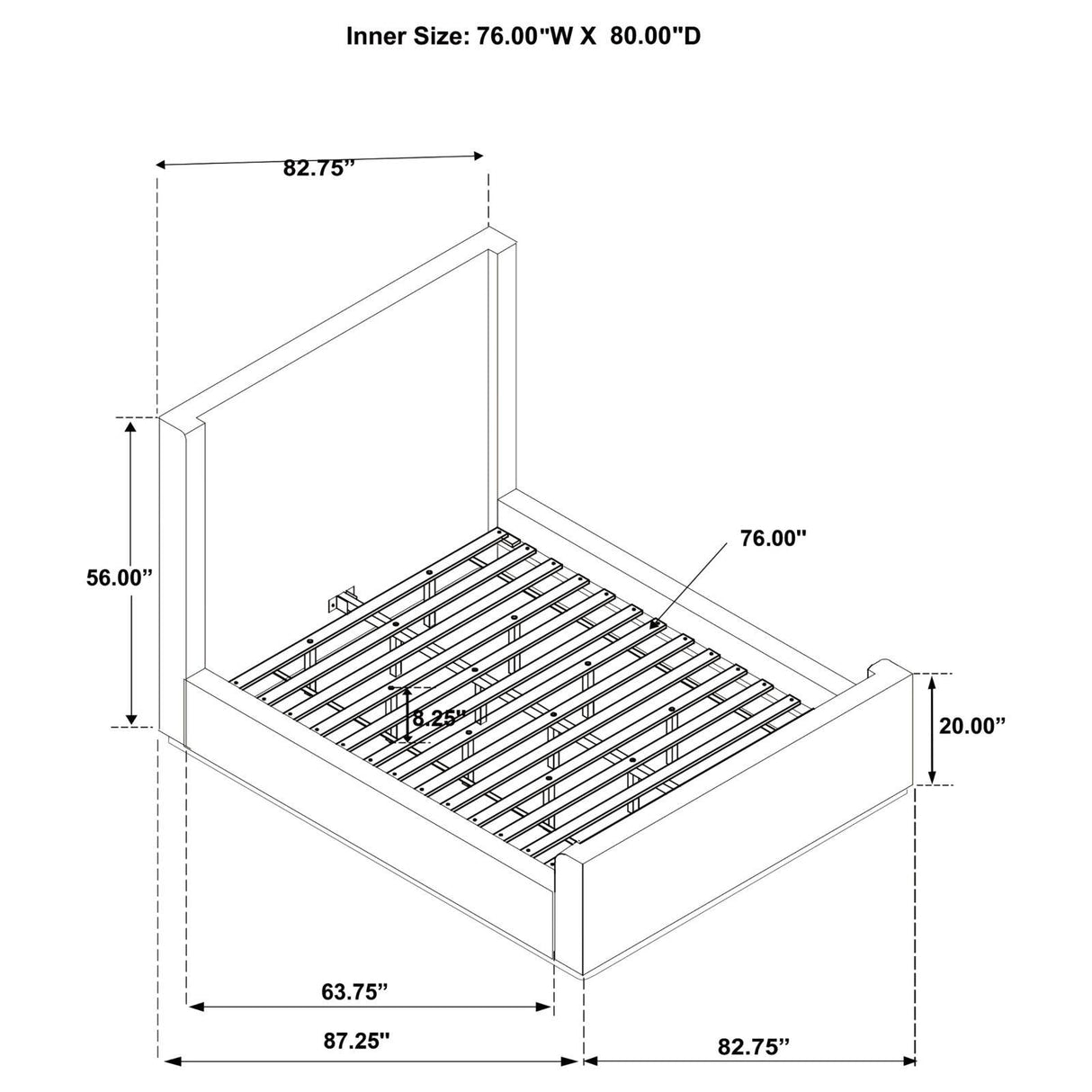 Nala Cream Upholstered Eastern King Wingback Platform Sleigh Bed by Coaster at Eve Furniture