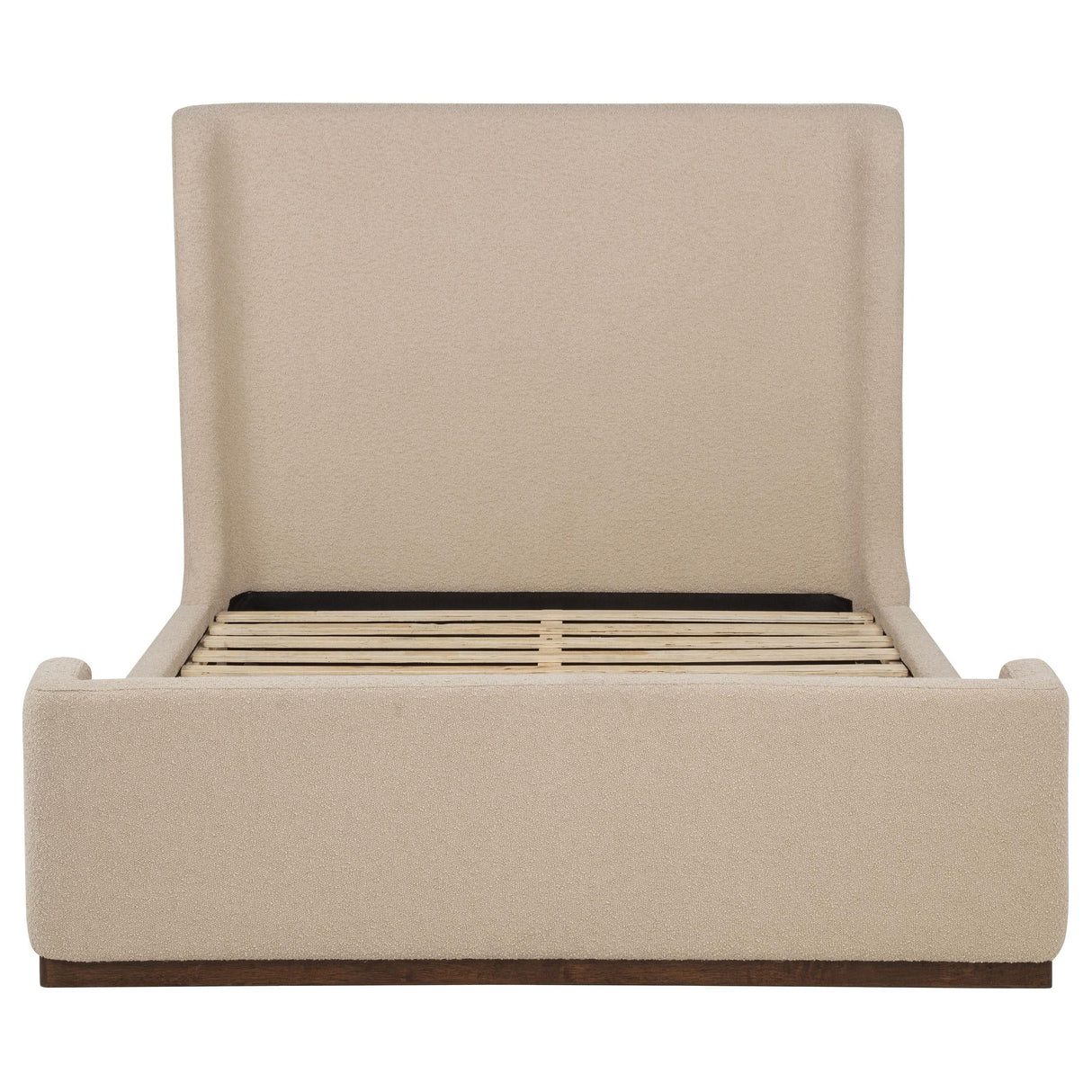 Nala Tan Queen Fabric Upholstered Platform Bed by Coaster at Eve Furniture