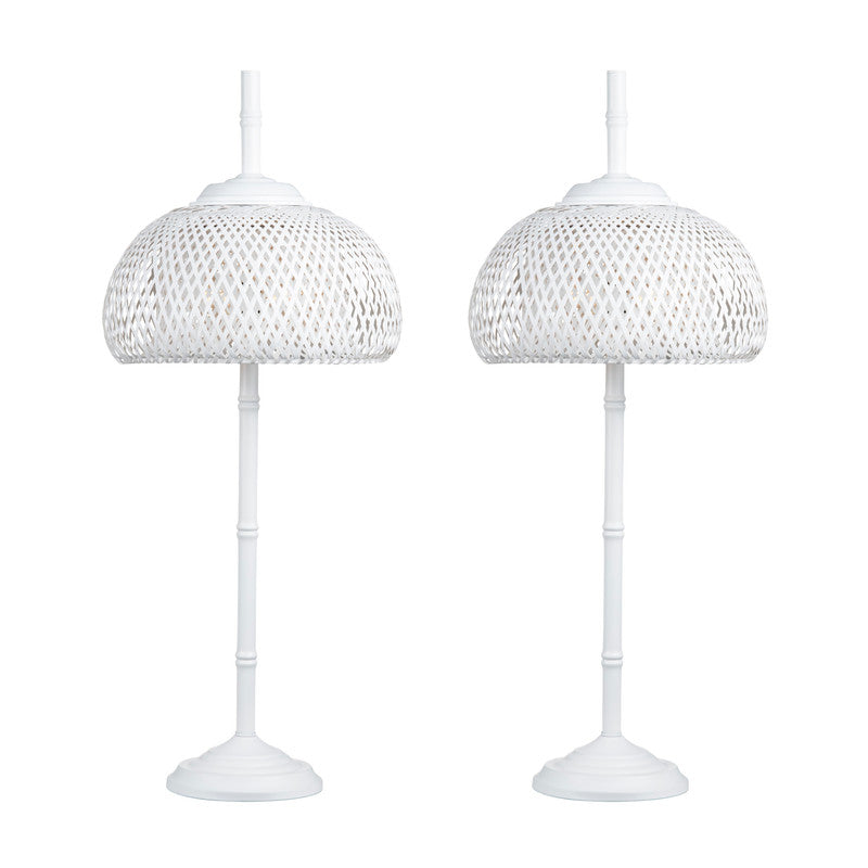 Nalla White Buffet Lamp (Set of 2) by Crestview at Eve Furniture