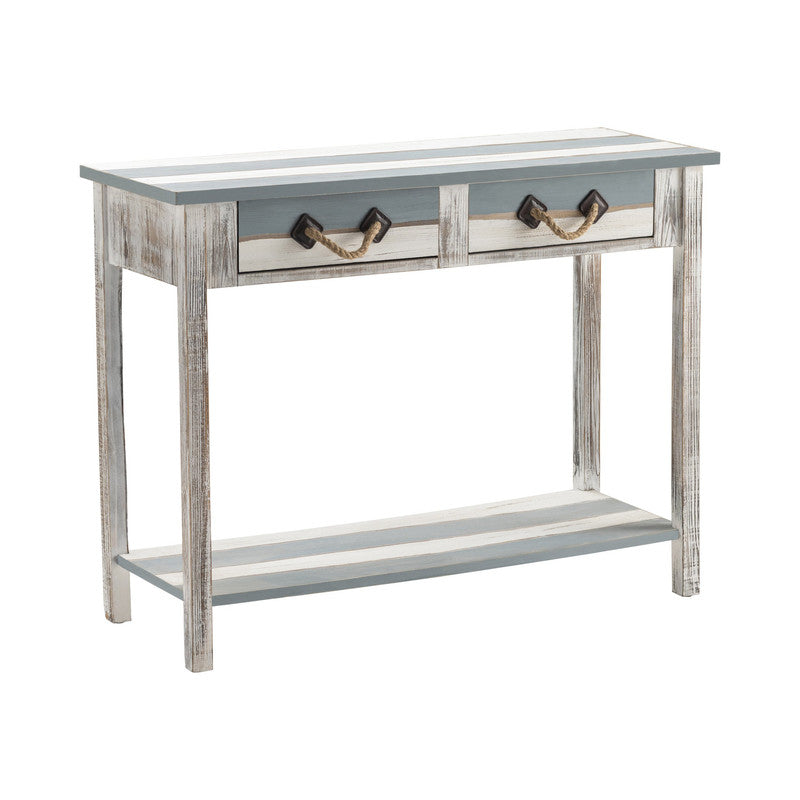 Nantucket Blue/White Console Table by Crestview at Eve Furniture