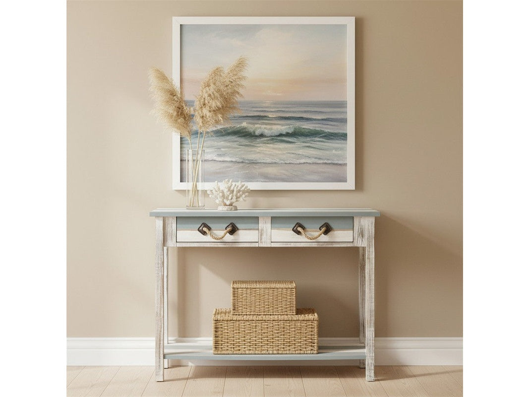 Nantucket Blue/White Console Table by Crestview at Eve Furniture