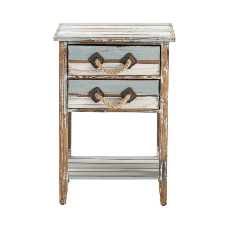 Nantucket Blue/White Square Accent Table by Crestview at Eve Furniture