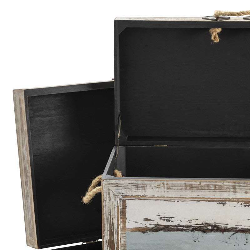 Nantucket Brown/Blue 3-Piece Trunks by Crestview at Eve Furniture