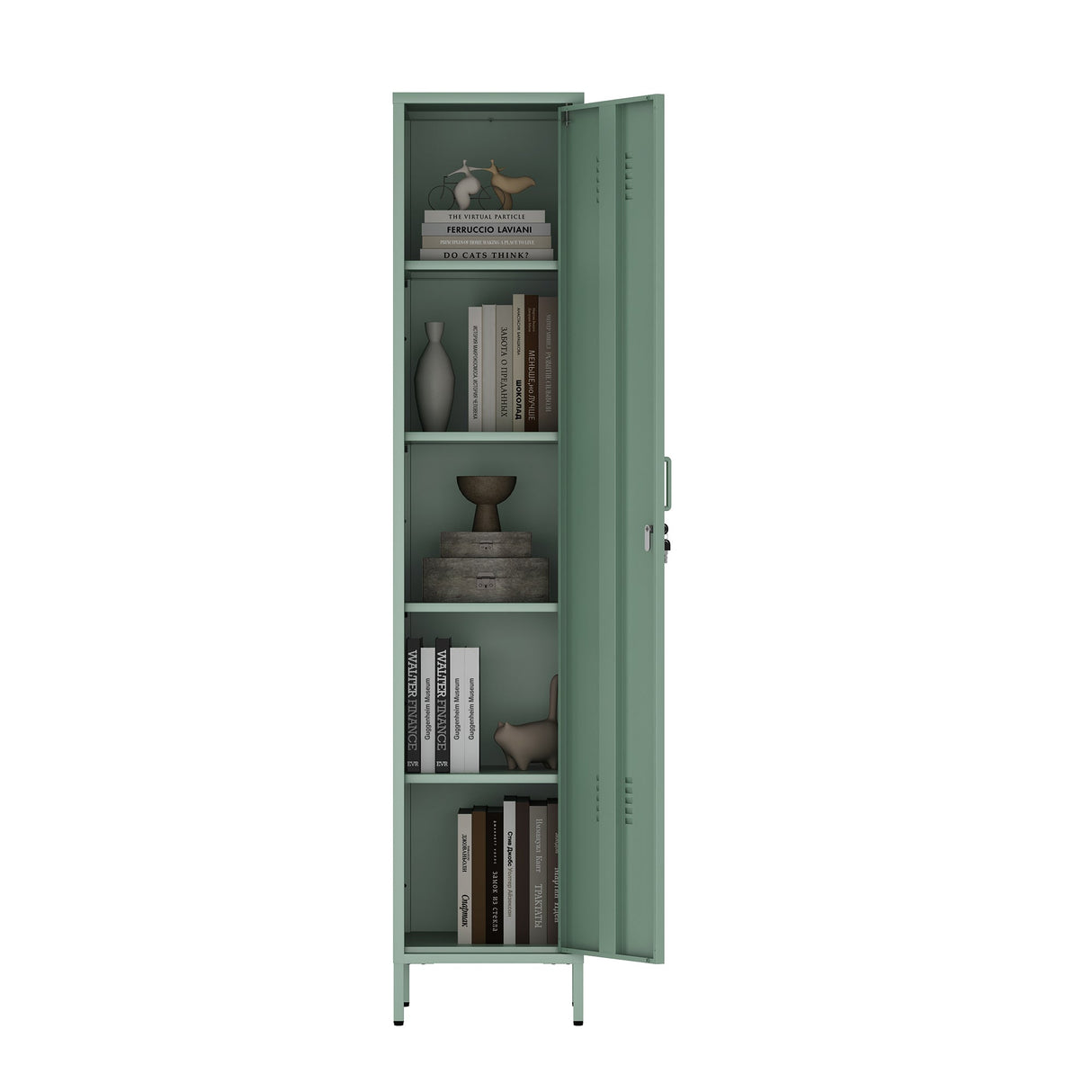 Naomi 15" Single Locker Storage Cabinet in Green by Manhattan Comfort at Eve Furniture