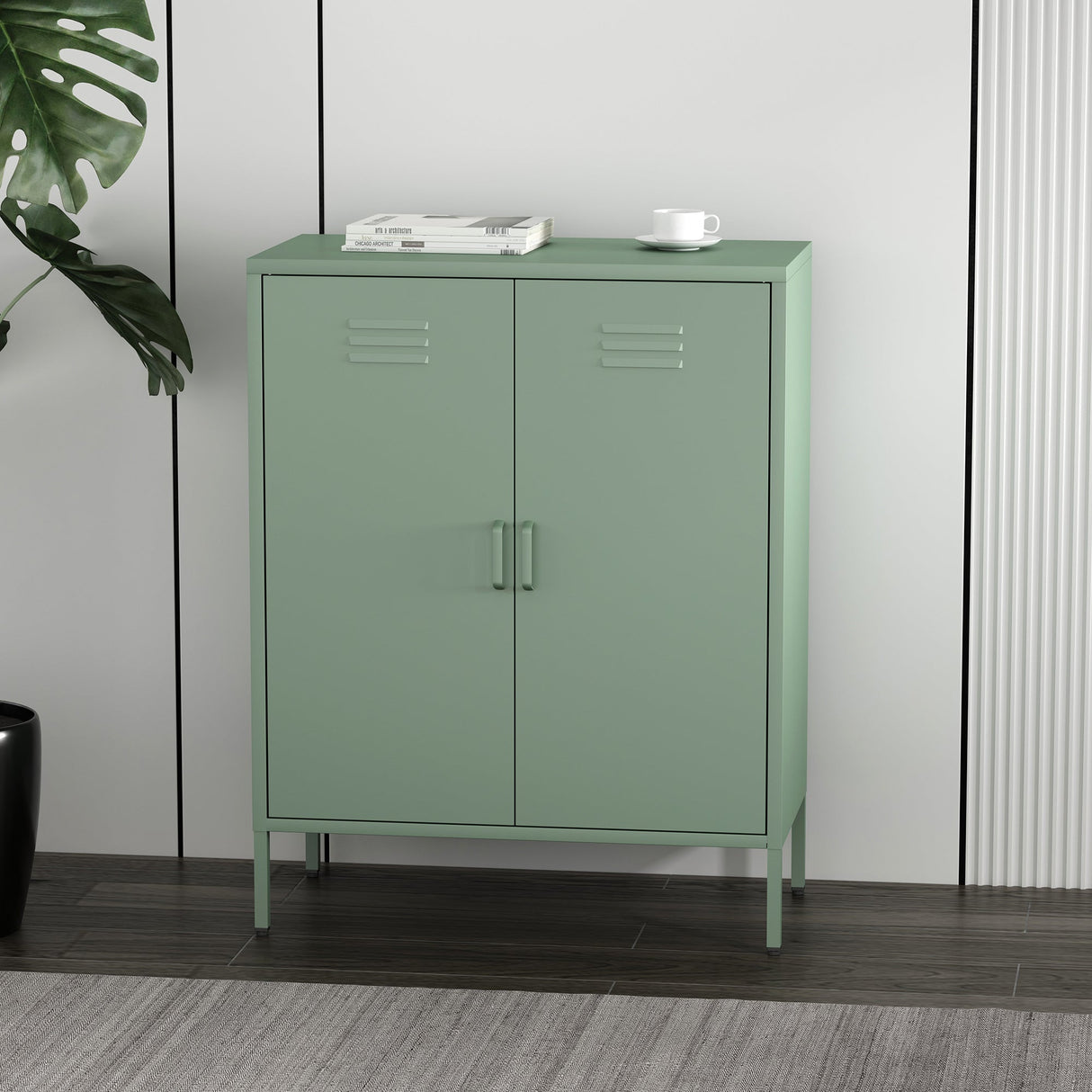Naomi 31.5" Accent Cabinet in Green by Manhattan Comfort at Eve Furniture