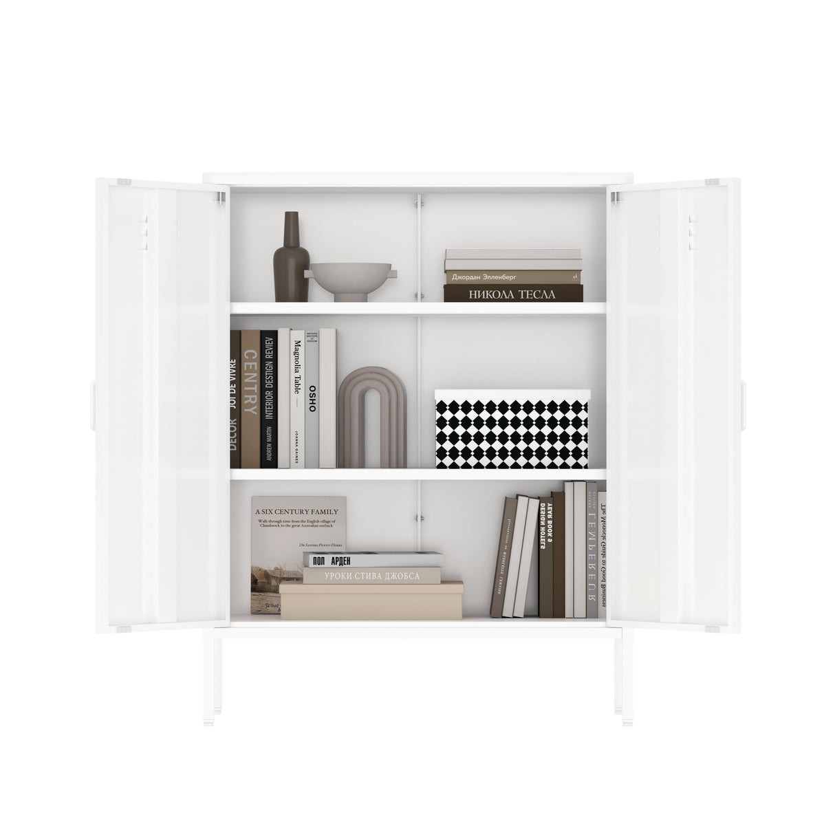 Naomi 31.5" Accent Cabinet in White by Manhattan Comfort at Eve Furniture
