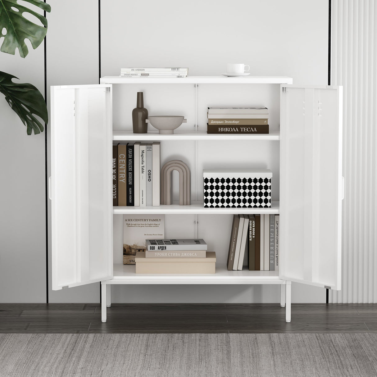 Naomi 31.5" Accent Cabinet in White by Manhattan Comfort at Eve Furniture