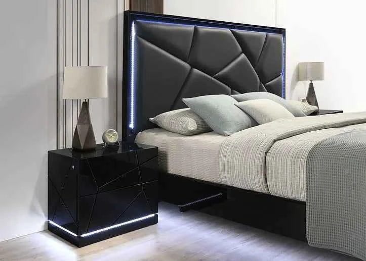 Naomi Black Italian Platform Bedroom Set by New Era Innovations at Eve Furniture