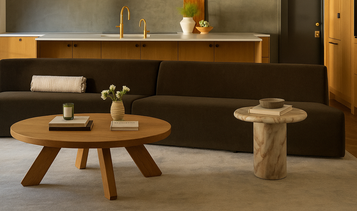 Naomi Concave Sofa Dark Brown by Moe's Home at Eve Furniture