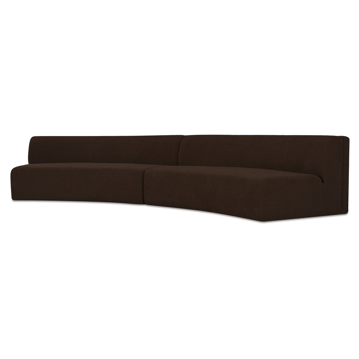 Naomi Dark Brown 2 Piece Concave Modular Sectional by Moe's Home at Eve Furniture