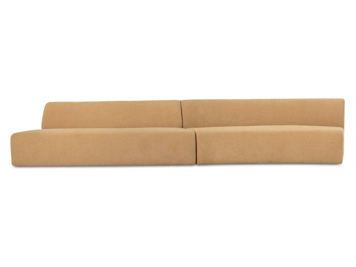 Naomi Golden Yellow 2 Piece Wave Modular Sectional