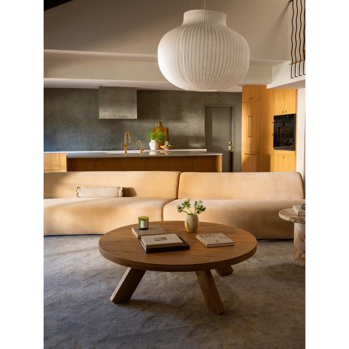 Naomi Golden Yellow 3 Piece Concave Modular Sectional by Moe's Home at Eve Furniture