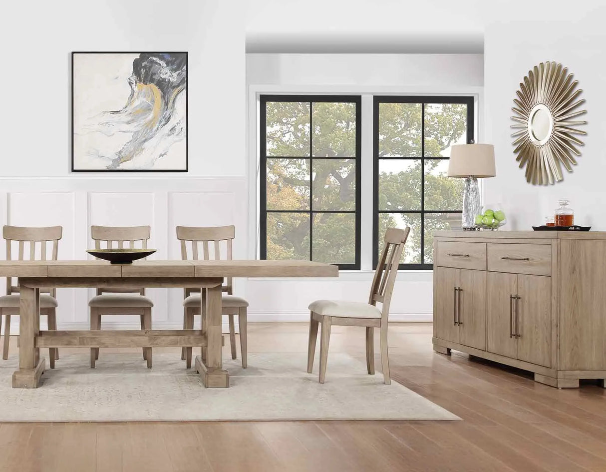 Napa Weathered Sand Dining Room Set by Steve Silver at Eve Furniture