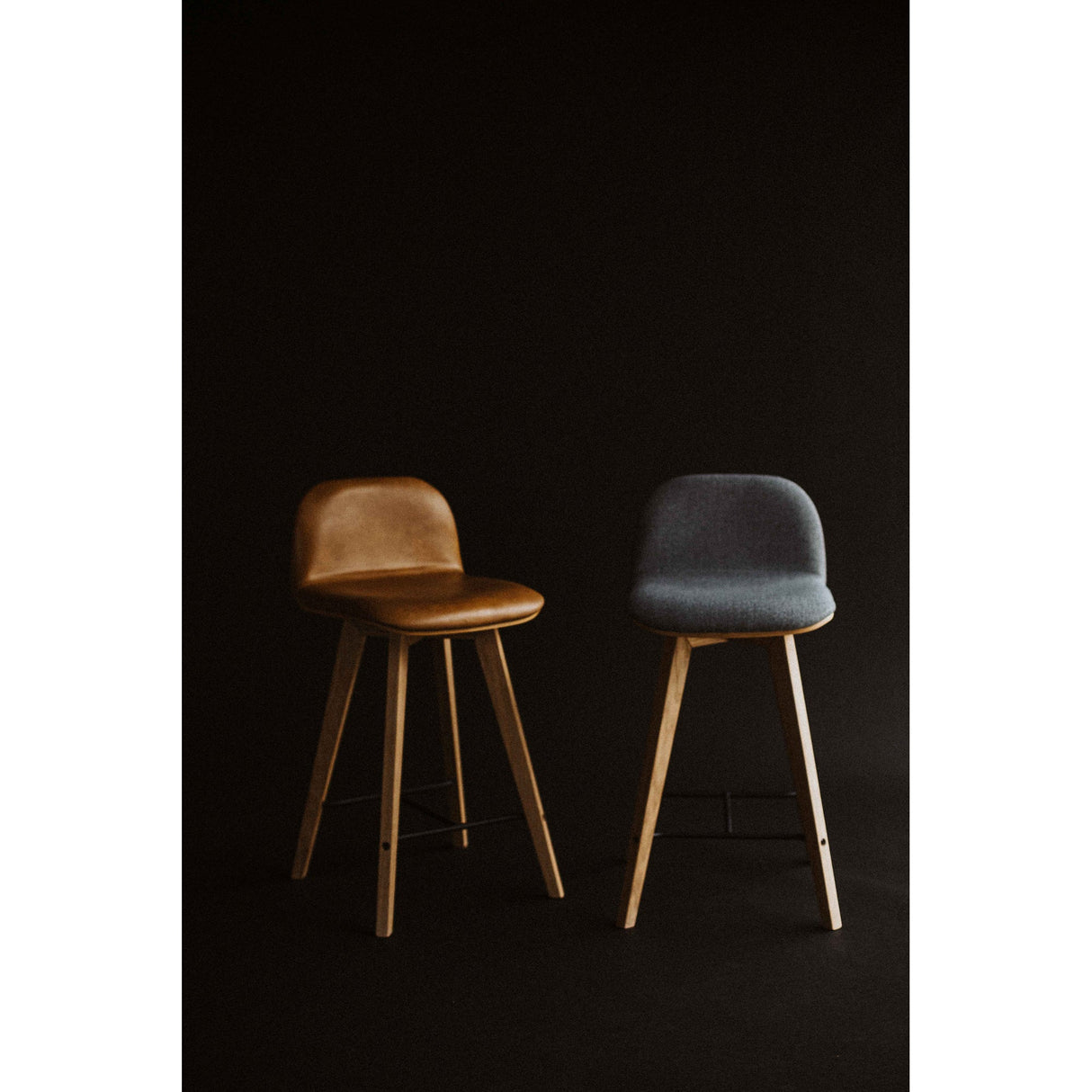 Napoli Brown Leather Counter Stool by Moe's Home at Eve Furniture