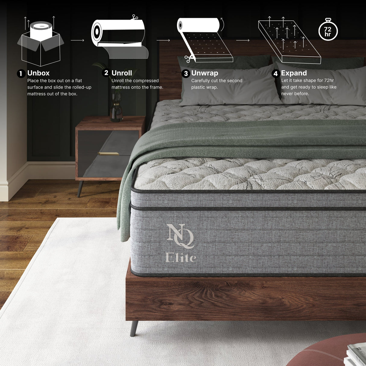 NapQueen Elite Series Machka Hybrid Mattress, Made in USA by NapQueen at Eve Furniture