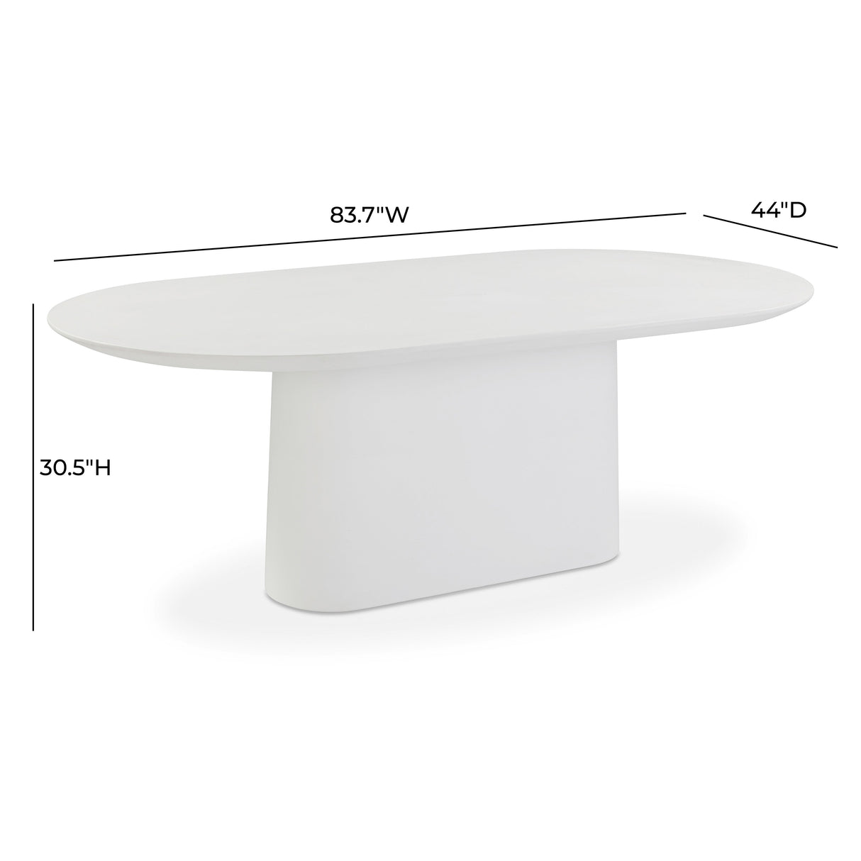 Nara 84" Pure White Indoor/Outdoor Concrete Dining Table by TOV Furniture at Eve Furniture