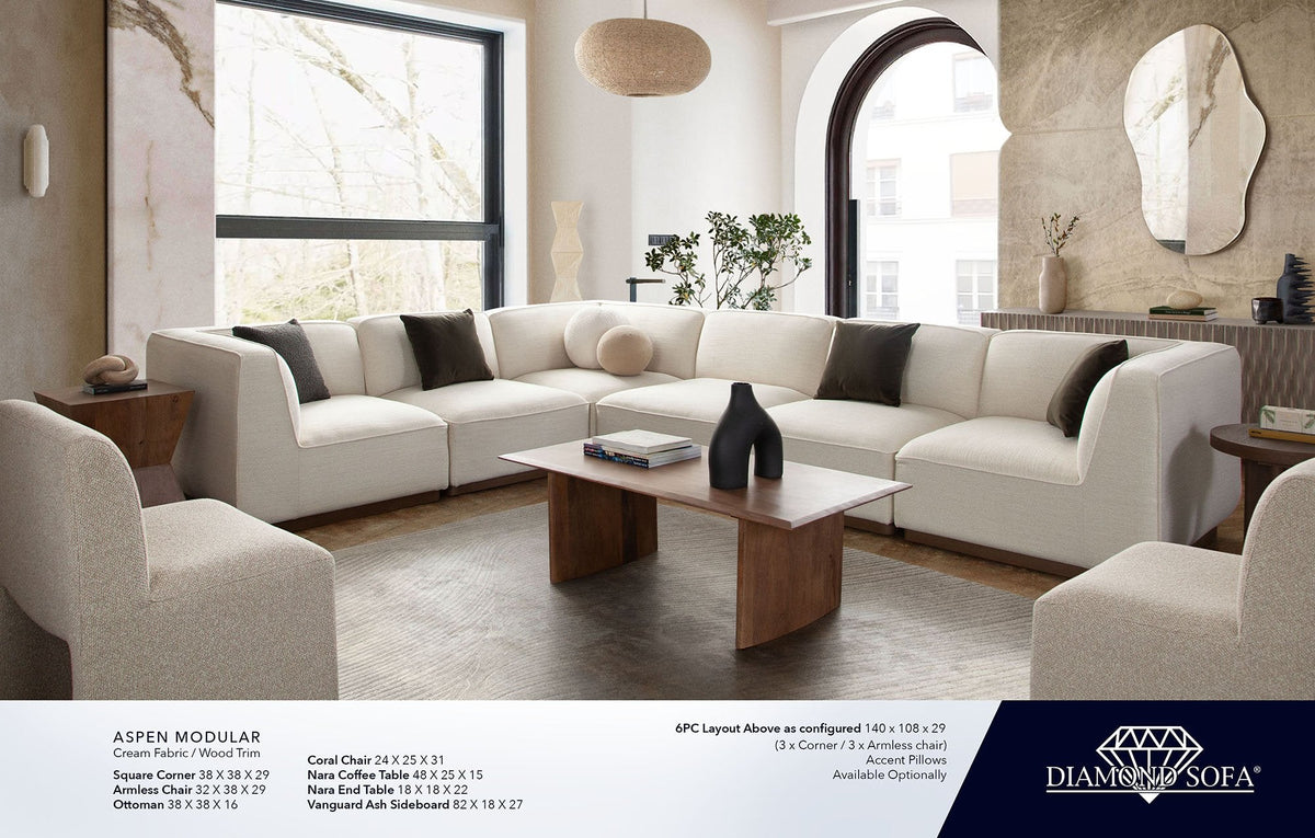 Nara Caramel Wood Coffee Table by Diamond Sofa at Eve Furniture