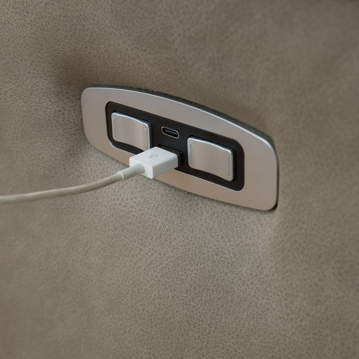 Narwhal Place Pebble 6-Piece Power Reclining Sectional with Storage Console by Ashley at Eve Furniture