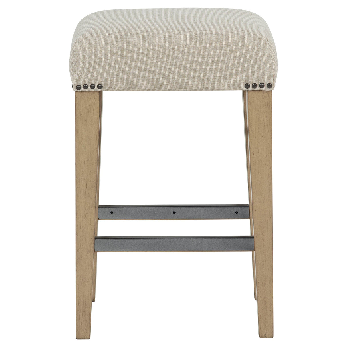 Naser Beige And Light Oak Upholstered Counter Stool (Set of 2) by Coaster at Eve Furniture