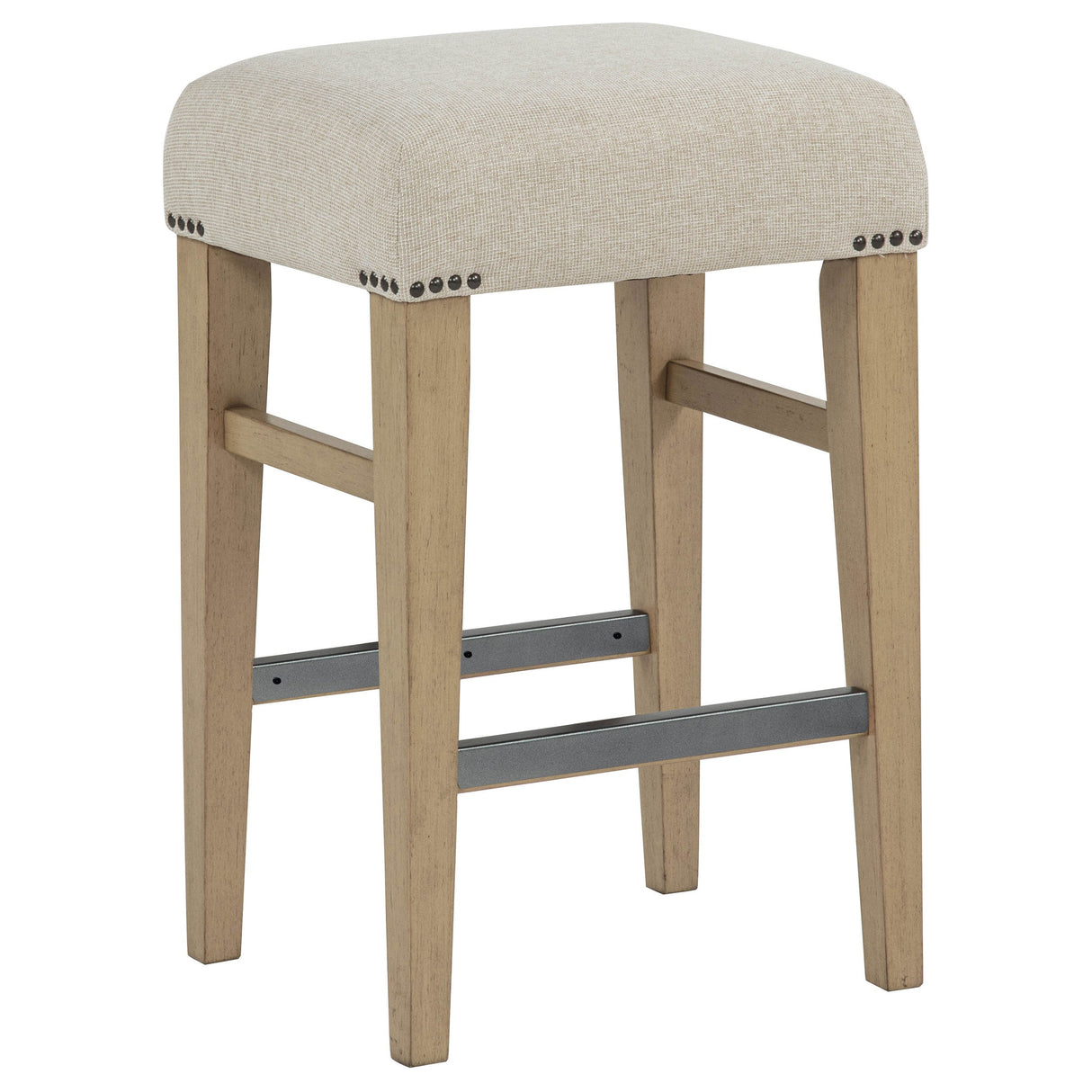Naser Beige And Light Oak Upholstered Counter Stool (Set of 2) by Coaster at Eve Furniture