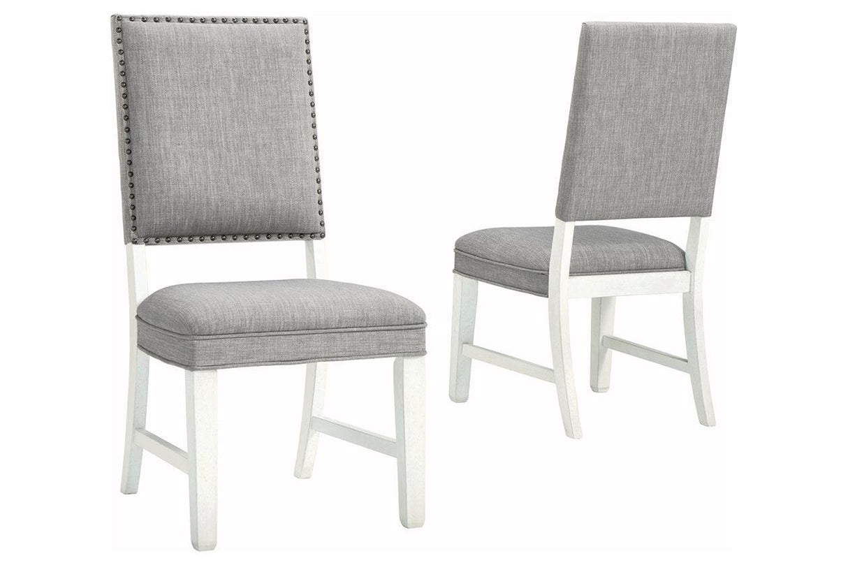 Nashbryn Gray/White Dining Chair, Set of 2 by Ashley at Eve Furniture