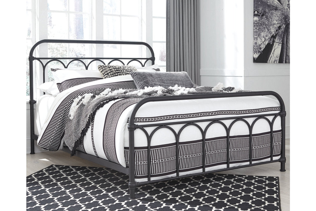 Nashburg Black Queen Metal Platform Bed by Ashley at Eve Furniture