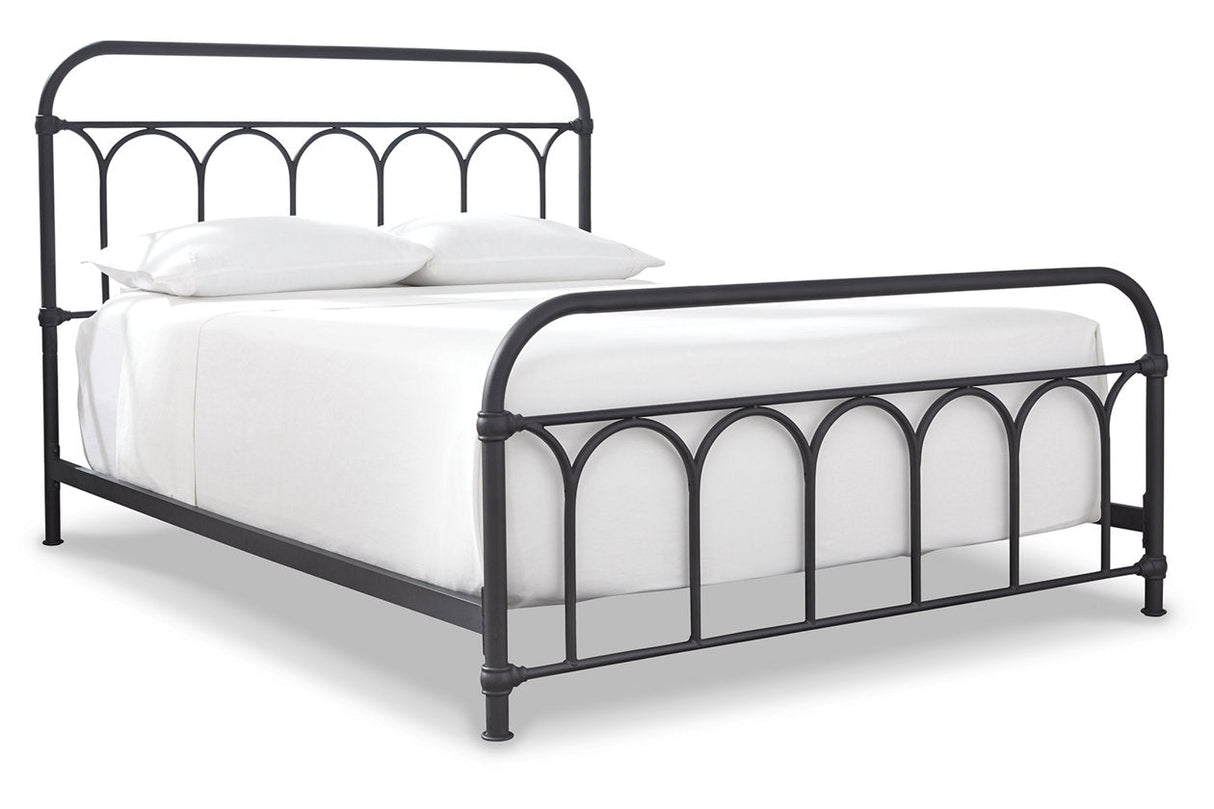 Nashburg Black Queen Metal Platform Bed by Ashley at Eve Furniture