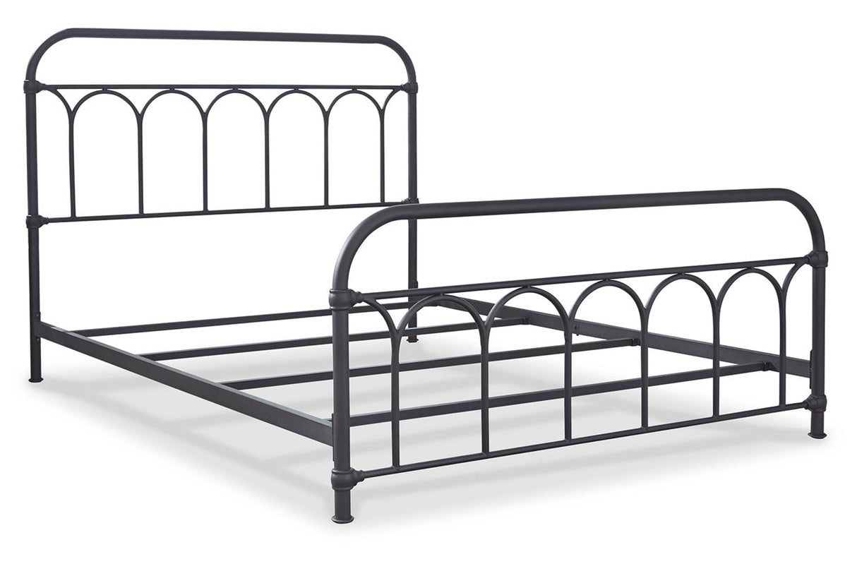 Nashburg Black Queen Metal Platform Bed by Ashley at Eve Furniture